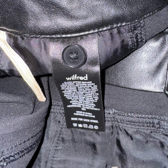 Aritzia Wilfred Melina Pants Womens Faux Leather Straight Leg Size 2 EUC - Picture 12 of 13